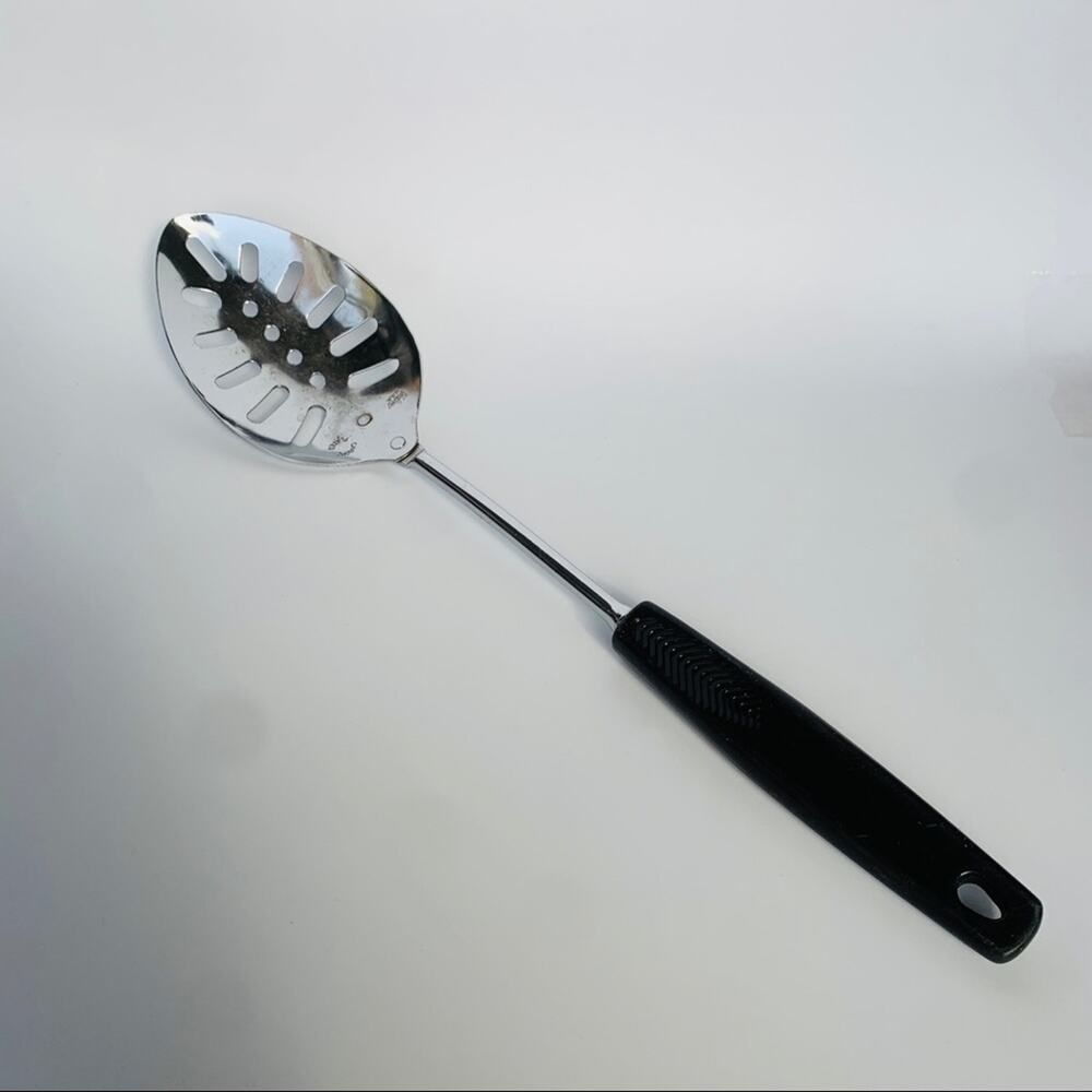 Vintage Foley Chrome Plated Slotted Serving Spoon